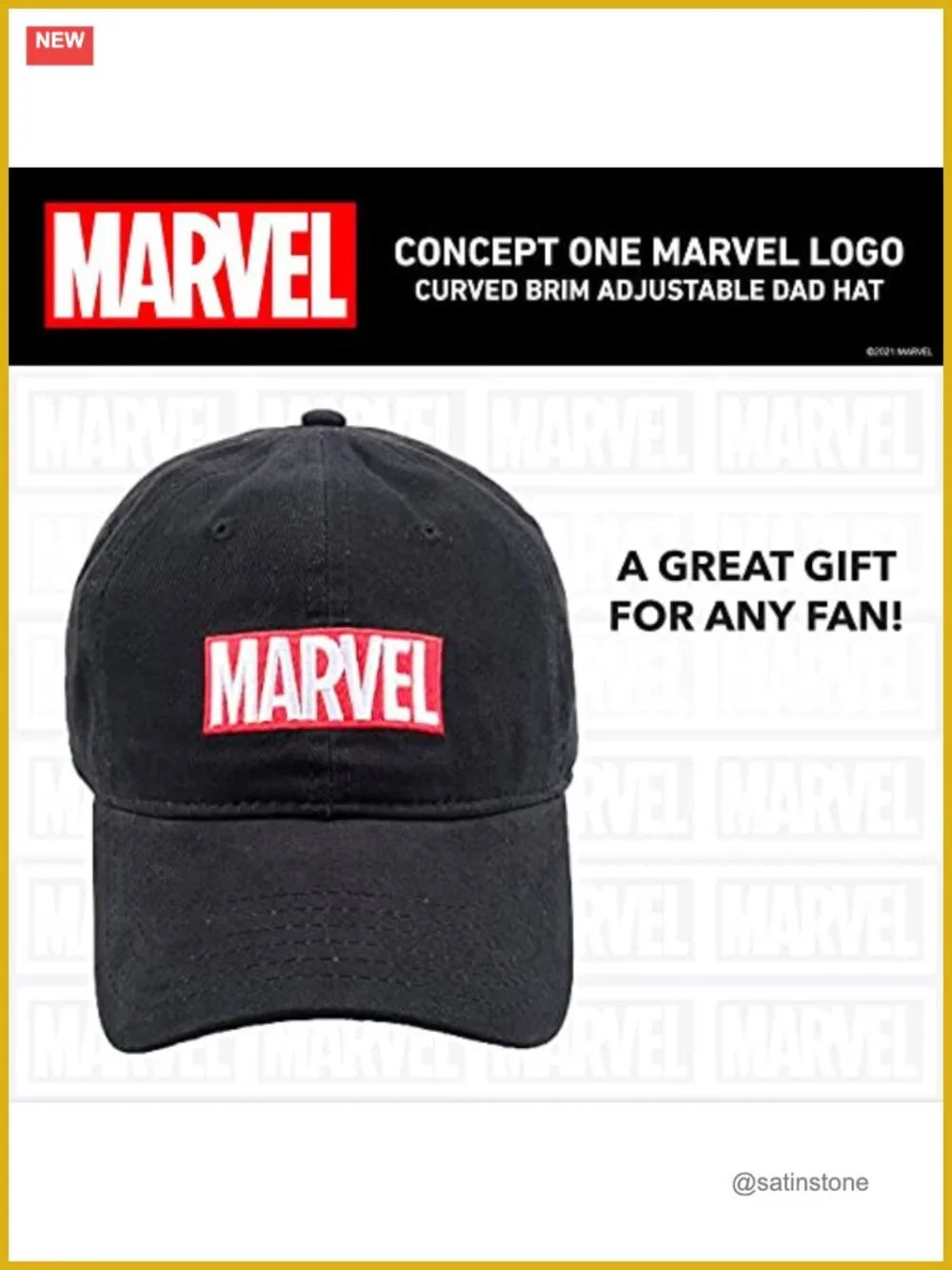 Marvel Logo Cotton Adjustable Dad Hat, One Size